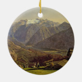 Hallstatter-See (olie op canvas) Keramisch Ornament (Achterkant)