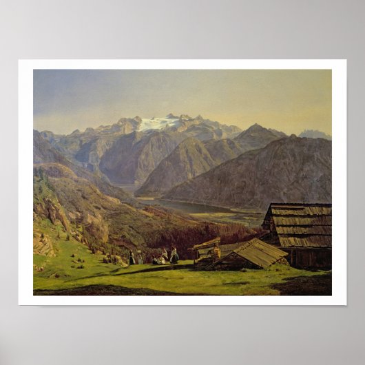 Hallstatter-See (olie op canvas) Poster (Voorkant)