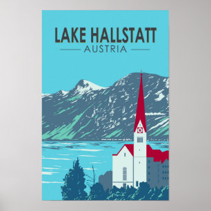 Hallstattmeer Oostenrijk Reizen Kunst Vintage Poster