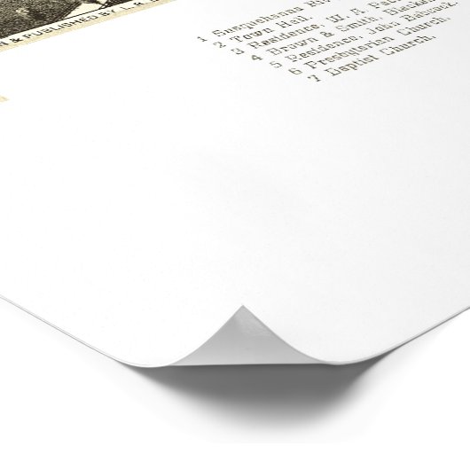 Hallstead, PA Panorama Map - 1887 Poster (Hoek)