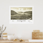 Hallstead, PA Panorama Map - 1887 Poster (Keuken)