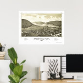 Hallstead, PA Panorama Map - 1887 Poster (Thuiskantoor)