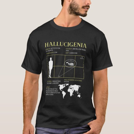 Hallucigenia Fossil Extinct Alien Looking Worm T-shirt (Voorkant)