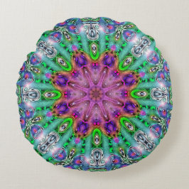 Hallucinogeen Zonnewende Mandala Ronde Kussen