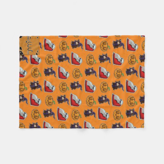 Halluwueen 2020 fleece deken (Voorkant (Horizontaal))