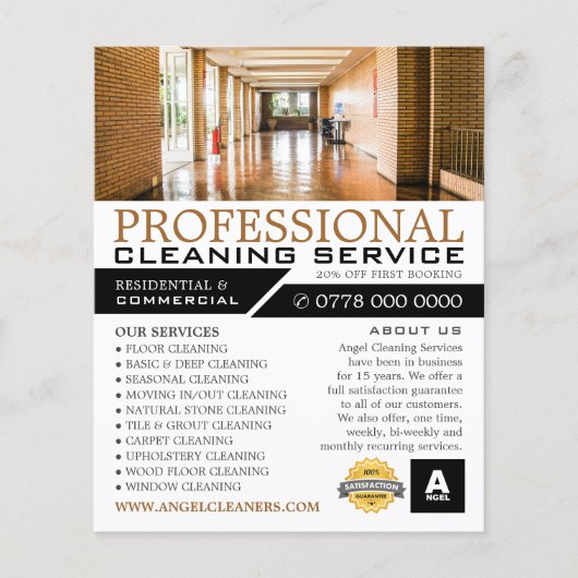 Hallway Floor, Cleaning Service Adverteren Flyer (Voorkant)