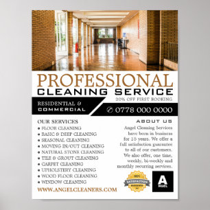 Hallway Floor, Cleaning Service Adverteren Poster