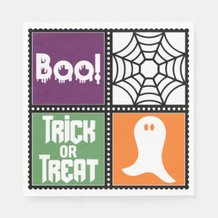 Hallween Design met Trick or treat, Boo en Ghost Servet