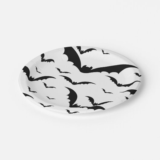Hallween party. Vleermuizen, vleermuis. Vampier. Papieren Bordje (Gekanteld)