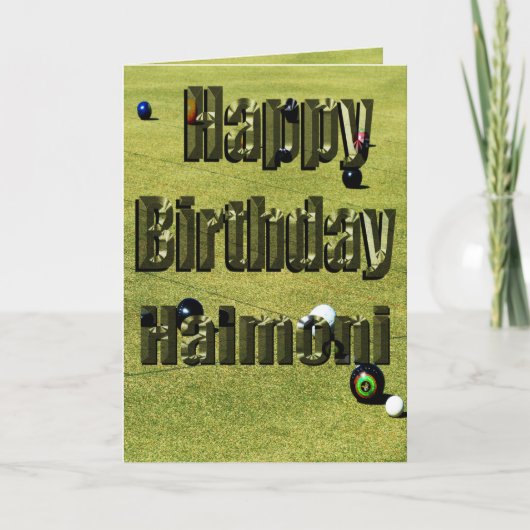 Halmoni Lawn Bowls Birthday Kaart (Voorkant)