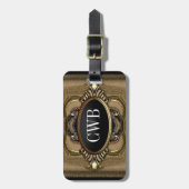 Halmorte-manormonogram Bagagelabel (Voorkant verticaal)