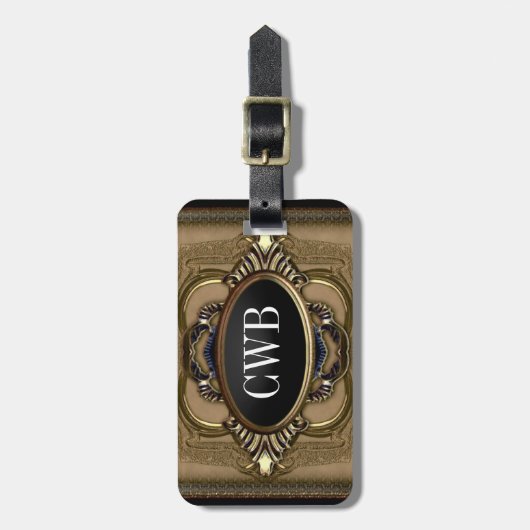 Halmorte-manormonogram Bagagelabel (Voorkant verticaal)