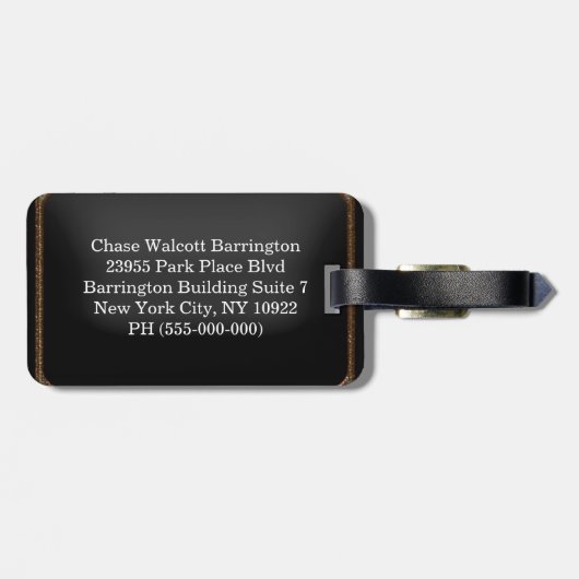 Halmorte-manormonogram Bagagelabel (Achterkant horizontaal)