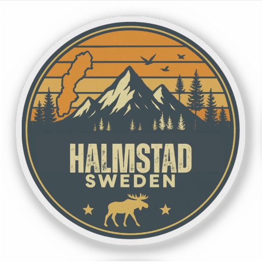 Halmstad, Zweden Sverige Sticker (Voorkant)