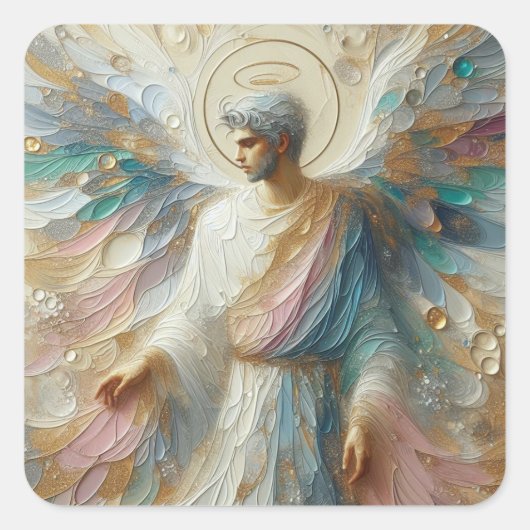 Halo - Angel Series Art Collectie Vierkante Sticker (Voorkant)