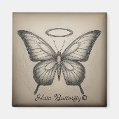 Halo Butterfly Handelsmerk Logo Square Magnet (Voorkant)