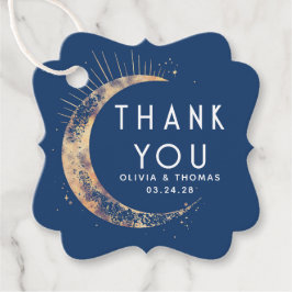 Halo Moon Celestial Mystiek Blauw Dank u Bedankjes Labels