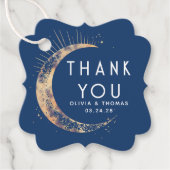 Halo Moon Celestial Mystiek Blauw Dank u Bedankjes Labels (Voorkant)