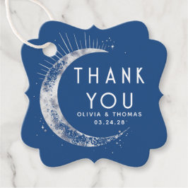 Halo Moon Celestial Mystiek Blauw Dank u Bedankjes Labels