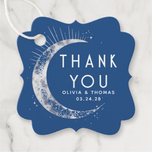 Halo Moon Celestial Mystiek Blauw Dank u Bedankjes Labels