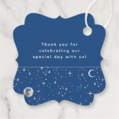 Halo Moon Celestial Mystiek Blauw Dank u Bedankjes Labels (Achterkant)