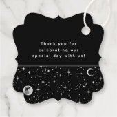 Halo Moon Celestial Mystiek Zwart Dank u Bedankjes Labels (Achterkant)