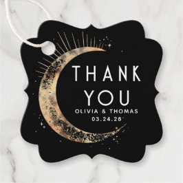 Halo Moon Celestial Mystiek Zwart Dank u Bedankjes Labels