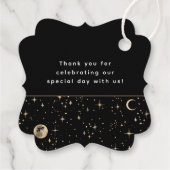 Halo Moon Celestial Mystiek Zwart Dank u Bedankjes Labels (Achterkant)