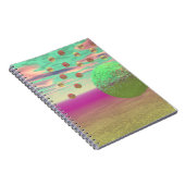 Halo Moons, Abstracte kleurrijke kosmos Notitieboek (Rechterzijde)