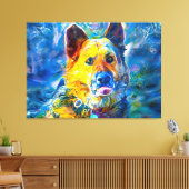 Halo: Portret van een Duitse herder Canvas Afdruk (Insitu (Woonkamer))
