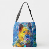 Halo: Portret van een Duitse herder Crossbody Tas (Achterkant)