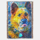 Halo: Portret van een Duitse herder Deken (Voorkant Verticaal)