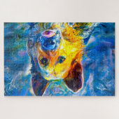 Halo: Portret van een Duitse herder Legpuzzel (Horizontaal)