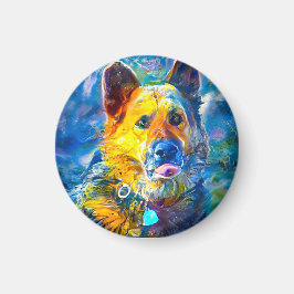 Halo: Portret van een Duitse herder Magneet