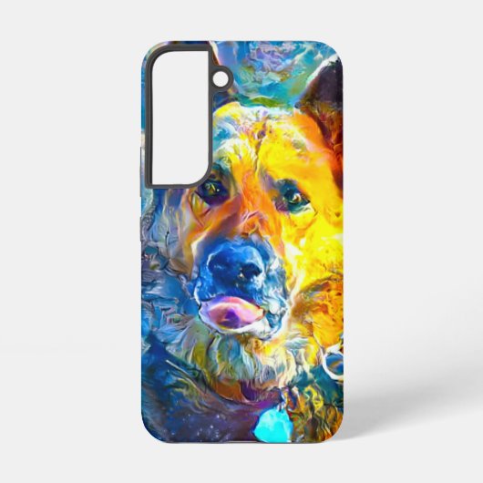 Halo: Portret van een Duitse herder Samsung Galaxy Hoesje (Achterkant)