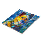 Halo: Portret van een Duitse herder Tegeltje (Zijkant)