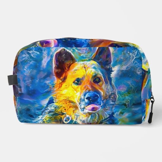Halo: Portret van een Duitse herder Toilettasje (Voorkant)
