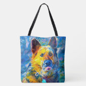 Halo: Portret van een Duitse herder Tote Bag (Achterkant)