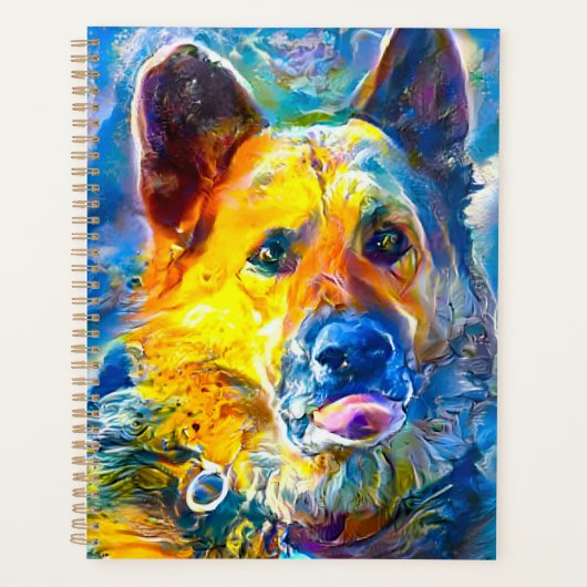 Halo: Portret van een Duitse Herdershond Planner (Voorkant)