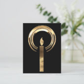 Halo rond Candle Flame Elegant Gold Kerstmis Feestdagenkaart (Staand voorkant)