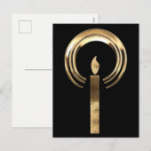 Halo rond Candle Flame Elegant Gold Kerstmis Feestdagenkaart (Voorkant / Achterkant)