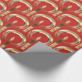 Halo rond Candle Flame Pattern Red en Gold Cadeaupapier (Hoek)