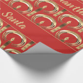 Halo rond Candle Flame Pattern Red en Gold Cadeaupapier (Hoek)