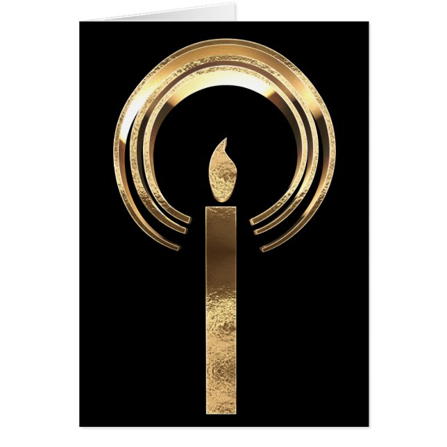 Halo rondom Candle Flame Black en Gold Kerstmis (Voorkant)