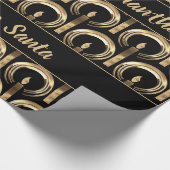 Halo rondom Candle Flame Pattern Black en Gold Cadeaupapier (Hoek)