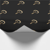 Halo rondom Candle Flame Pattern Black en Gold Cadeaupapier (Hoek)