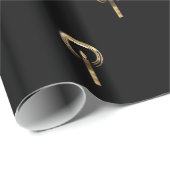 Halo rondom Candle Flame Pattern Black en Gold Cadeaupapier (Rol Hoek)