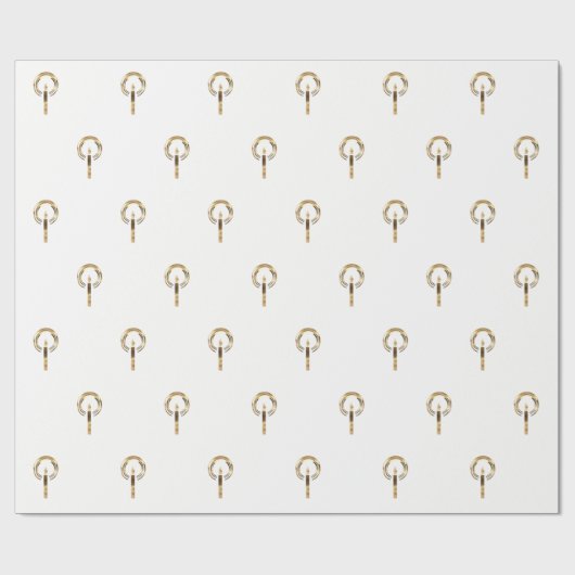 Halo rondom Candle Flame Pattern Elegant Gold Cadeaupapier (Vlak)