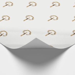 Halo rondom Candle Flame Pattern Elegant Gold Cadeaupapier