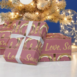 Halo rondom Candle Flame Roos Gold Kerstmis Cadeaupapier